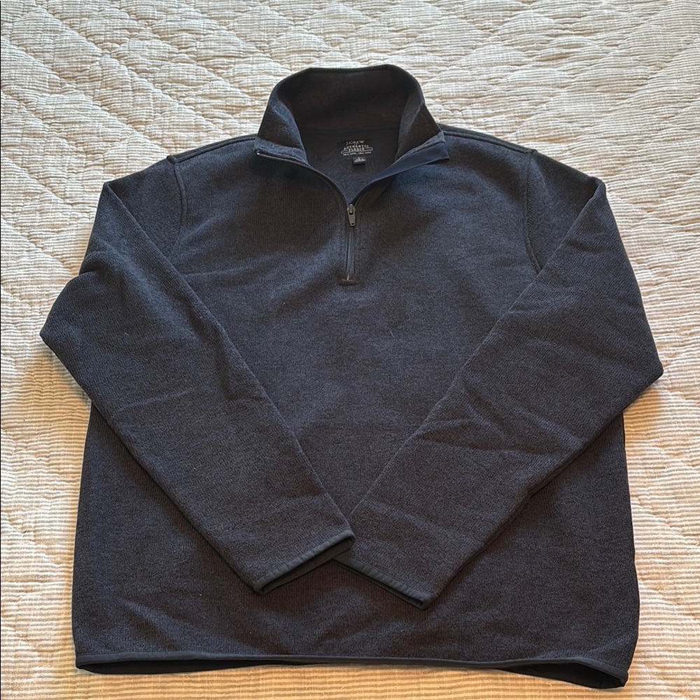 J.Crew Men's navy blue Quarter-Zip Sweater fleece